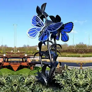 Garden Metal Art Large Stainless Steel Statue Beautiful Butterfly Statue For Outdoor