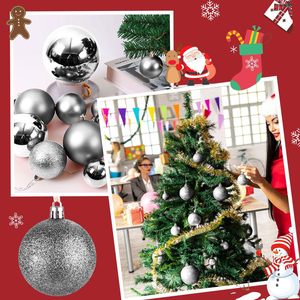 3/4/6/8/10/15/20/25/30/40/50/60cm Navidad gran bola de Navidad de plástico plata rojo oro inastillable BOLA DE Navidad adornos para árboles - Product Image 4