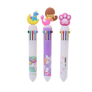 BonVan - Papelería Infantil, Venta al por Mayor de Bolígrafos de Plástico con Forma de Animales de Dibujos Animados, Multicolores, Punta de 0.7 mm, 10 Colores, Novedad - Product Image 1