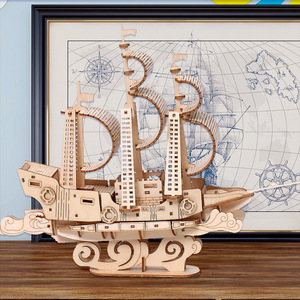 Puzzle 3D <span class=keywords><strong>en</strong></span> <span class=keywords><strong>bois</strong></span> découpé au laser, modèle de <span class=keywords><strong>bateau</strong></span> <span class=keywords><strong>en</strong></span> tilleul, jouet éducatif DIY pour adultes et enfants, développement des capacités manuelles - Product Image 2