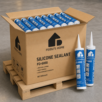 Scellant adhésif en silicone FEIDU FD-6000 pour l'étanchéité des fenêtres et des portes extérieures, résistant aux intempéries et aux UV, pour usage en construction