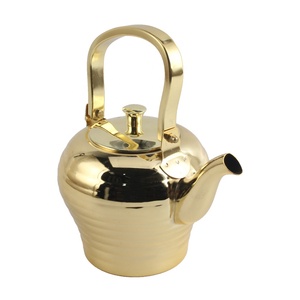 Classic Design For Making Tea Golden Metal Tea <b>Kettle</b> With Lid - Product Image 5