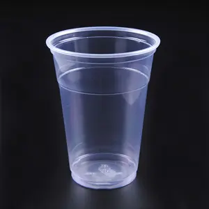 500Ml Goedkope Wegwerp Pp Plastic Beker Gedrukt Logo Groothandel Drinken Plastic Beker