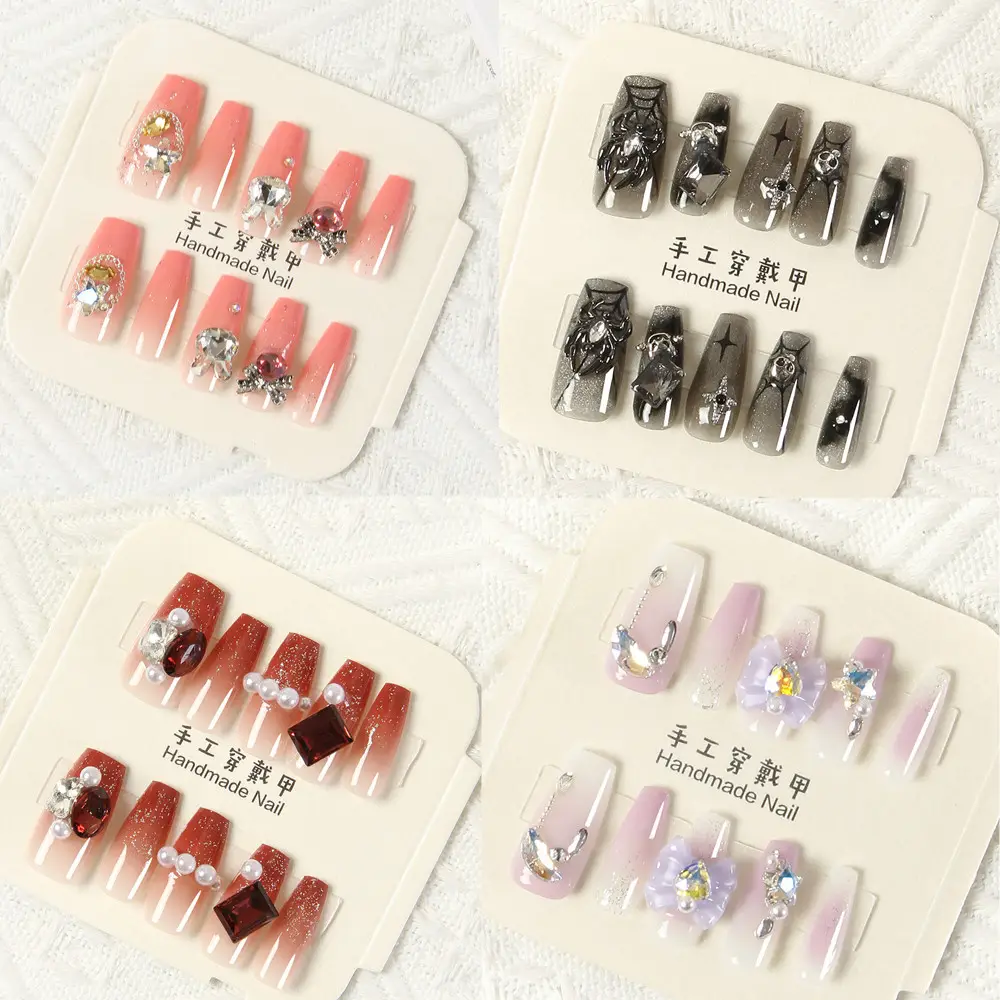 Wholesale 10pcs fashion soft gel nail art tips soft gel nail full cover acrylic press on nails