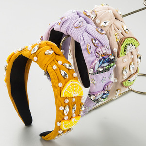 Nueva Luz de lujo cosido a mano cuentas de arroz cristal diamante perla diadema exquisitos accesorios para el cabello anudados - Product Image 1