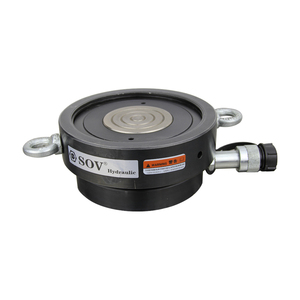 Vérin hydraulique professionnel à simple effet ultra-plat en acier avec blocage par écrou, 700 bars, 100T, SOV-HRCL-100-10 - Product Image 1