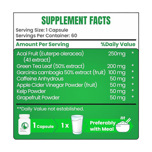 कस्टम लोगो उन्नत वसा बर्नर पूरक वसा बर्नर पूरक और भूख नियंत्रण के लिए 60 कैप्सूल - Product Image 2