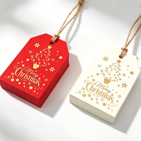 Étiquettes suspendues en papier anti-contrefaçon pour Noël, pour emballage cadeau, vêtements et chaussettes, vente en gros