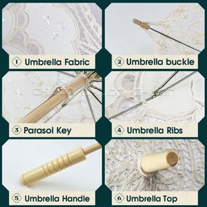 ร่มกันแดดลูกไม้สำหรับงานแต่งงานหรูหรา - Product Image 5