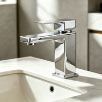 Robinet de lavabo monocommande chaud/froid en acier inoxydable de haute qualité, style classique moderne, à monter sur le plan de travail