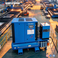 Compresseur d'air à vis compact à commande PLC, installation facile, 7,5 kW, 8 bars, à fréquence variable, fourni directement par l'usine