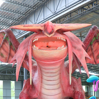 Statue de dragon animatronique réaliste grandeur nature mécanique géante d'équipement de parc d'attractions extérieur