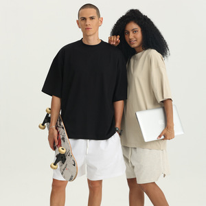 Hot Custom 100% algodón Color sólido de gran tamaño en blanco camisetas sueltas para hombres y mujeres - Product Image 1