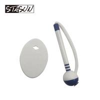Stylo de sécurité STASUN avec cordon enroulé antivol et base ovale pour banque, bureau, réception, comptoir, papeterie