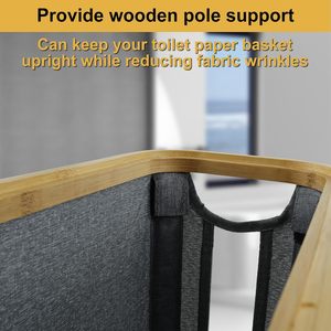 Cestino porta carta igienica KUYUE con coperchio, porta carta igienica in bambù, organizer da <span class=keywords><strong>bagno</strong></span> - Product Image 3