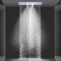 Pommeau de douche à pluie led à musique thermostatique pommeau de douche à jet de pluie en acier inoxydable de luxe
