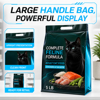Sachet Doypack Portable Format Voyage pour Aliments pour Chats, Friandises et Snacks, avec Bec Verseur, Refermable Ziplock, Anti-humidité, en Mylar