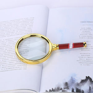 Handheld Magnifier 90Mm Gold Plated Handle Reading Mirror For Elderly Ophthalmology Use - Product Image 2
