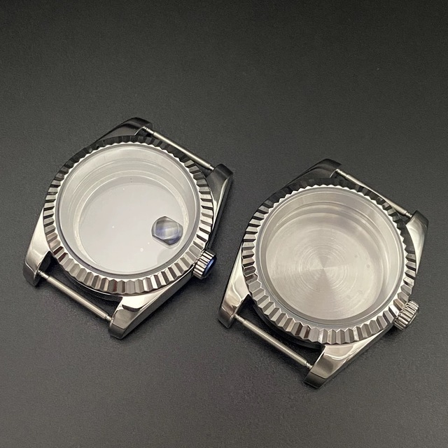 39mm Fluted Bezel Stainless Steel case with Sapphire Crystal, Compatible with NH35/36 Movement