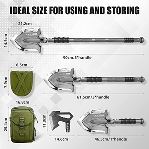 Zune Lotoo 29 in 1 Taktische Schaufel mit Axt messer Unbreakable Martensitic Steel Folding Survival Combat Camping Gear <span class=keywords><strong>Shovel</strong></span>