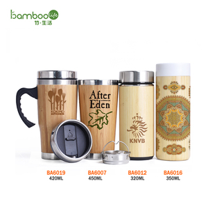 Bouteille d'eau à thé en <span class=keywords><strong>bois</strong></span> en acier inoxydable Offre Spéciale 304, flacon à large bouche, tasse à café, gobelets en bambou, <span class=keywords><strong>Thermos</strong></span> avec infuseur à thé - Product Image 2