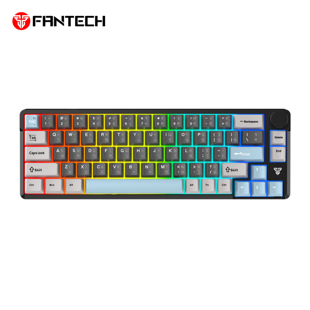 FANTECH MK919 Wireless Mechanical Gaming Keyboard 66 Keys RGB Lighting 380H Battery 2.4GHz BT Wired USB-C Keyboard for Gaming