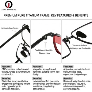 Lunettes en titane légères, branches flexibles, logo personnalisé, montures <span class=keywords><strong>de</strong></span> lunettes pour hommes - Product Image 3