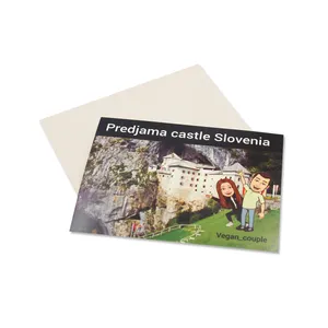 Tourist OEM kartu pos desain mewah Hologram Lenticular 4x6 inci kartu pos cetak khusus