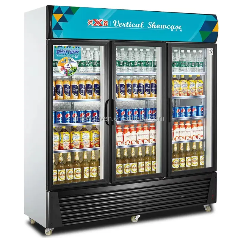 Enerji soğuk içecek vitrin dik ekran soğutucu içecek soğutucu ticari süpermarket buzdolapları