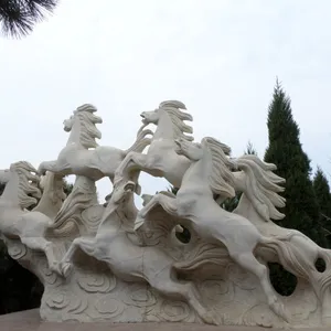 Натуральные каменные статуи лошадей для украшения сада