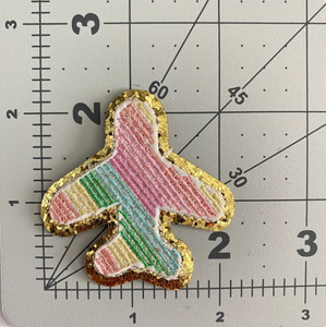 Оптовая продажа, нашивки с мультяшными рисунками, самолет, якорь, фламинго, пальма, синель, OEM, железо, лазерная резка, блестящий патч - Product Image 4