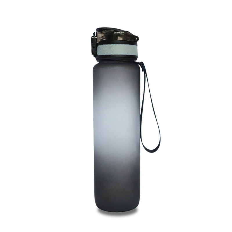 1L Portable Réutilisable En Plastique Grand Marqueur Temporel Étanche Givré Tritan Motivation Bouteille D'eau Pour Le Gymnase