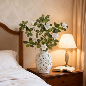 Rama de Flor de Magnolia Artificial Blanca, Flor Decorativa Artificial para el Hogar, Florero de Mesa, Decoración Floral Rústica, Venta al por Mayor - Product Image 2