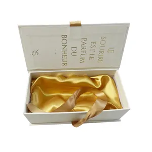 Роскошная премиальная Косметическая книжная форма с магнитной лентой, подарочная упаковка, мягкие на ощупь, белые парфюмерные подарочные коробки с атласом