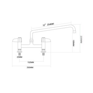 Robinet de cuisine moderne en laiton chromé durable avec cartouche céramique, facile à nettoyer, double poignée, bec rotatif, débit fluide, mitigeur d'évier - Product Image 2