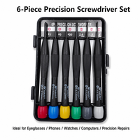 Set Obeng Mini Presisi Phillips Slotted Torx T6-T10 untuk Perbaikan Jam Tangan, Ponsel, Kacamata, Baja Cr-Mo