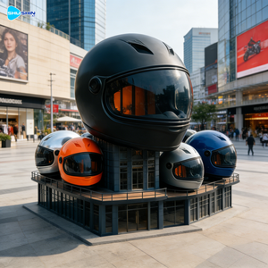 Grande statue en résine géante en forme de casque, populaire pour centre commercial, café, <span class=keywords><strong>kiosque</strong></span> alimentaire, voiture de restauration fonctionnelle, Noël, chambre de motel, usine - Product Image 5