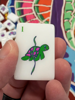 Jeu de tuiles de mahjong américain Vivid Sea Creature, motifs peintes à la main de méduses, hippocampes et coquillages, pour collection de jeux de table