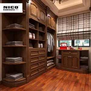 NICOCABINET Classic Furniture Armadio Porta di Legno Armadio guardaroba A Piedi In Armadio