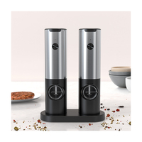 Moulin à poivre électrique rechargeable, moulin à sel et poivre électrique en acier inoxydable, ensemble de moulins à poivre noir pour la maison