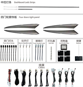 ไฟภายในสร้างบรรยากาศแบบ RGB 64สีใช้ได้กับรุ่น2014-2020แบบอะคริลิค <span class=keywords><strong>Aura</strong></span> ซิงค์1:1แม่พิมพ์ไฟ LED ภายในรถยนต์ - Product Image 2