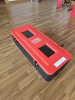 Armoire murale pour extincteur en plastique, double porte, avec fenêtre de visualisation