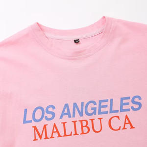 Camiseta con Estampado de Letras Rosadas de Primavera 2026, Personalizada, Cuello Redondo, Algodón de Bambú, para <span class=keywords><strong>Mujer</strong></span>, OEM/ODM por Fábrica de Ropa China - Product Image 3