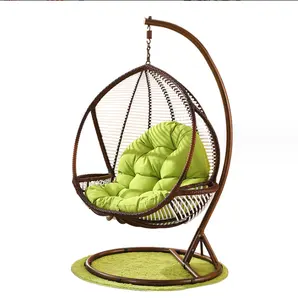 hot sale patio rattan swing chair outdoor double hanging double swing chair