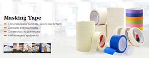 Rubans adhésifs de couleur crème, couleur blanche, pour usage général, utilisables pour les cloisons sèches. - Product Image 6