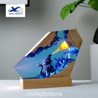 Lampe de bureau en bois de résine de plongée d'océan moderne RF Source de lumière LED lampe de table créative pour la décoration de bureau