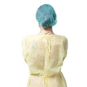 Ventes en gros d'usine de blouses d'isolement jetables en polypropylène, blouses de laboratoire, poignets en tricot, manches longues, blouses non tissées - Product Image 4