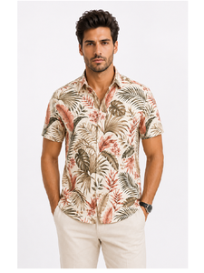 Camisa Hawaiana Personalizada para Hombre, con Estampado Digital, Manga Corta, Cuello Regular, Transpirable, Ecológica, Informal, para Verano - Product Image 1