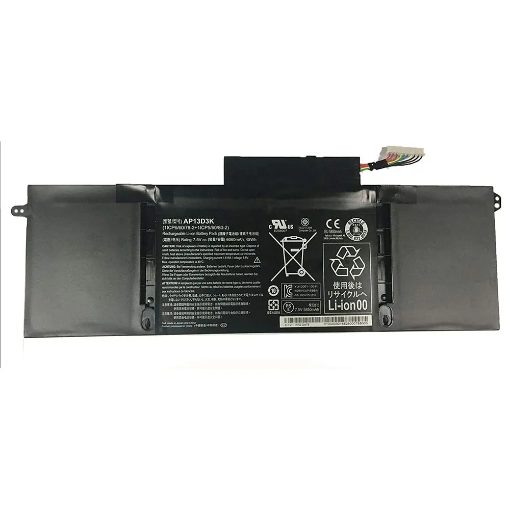 Wholesale replacement Notebook Battery AP13D3K 7.5V 6060mAh For Acer Aspire S3-392G laptop battery