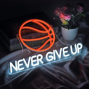 Never Give Up Basketball Letreros Neon LED dimmable USB powered ambient <b>light</b> store <b>window</b> decoration <b>light</b> indicator <b>light</b> 5V - Product Image 5